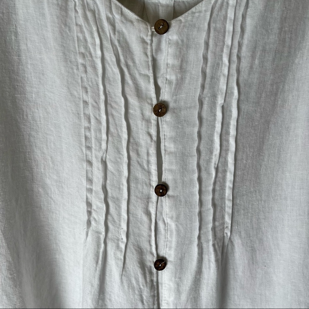 Lungo L’arno made in Italy women’s 100% Linen 3/4 sleeve top, M, white - Picture 4 of 11